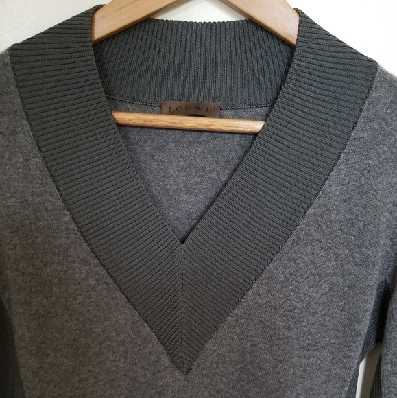 Loewe Gray Swaeter V Neck Pullover Cashmere - Picture 2 of 7